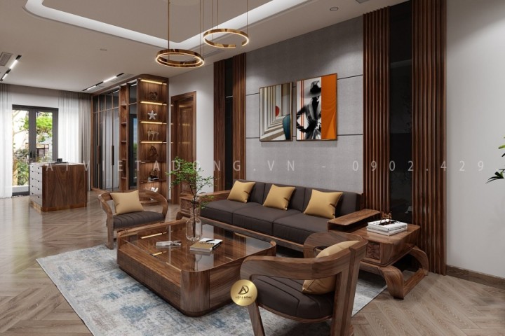 Sofa gỗ óc chó SF-41